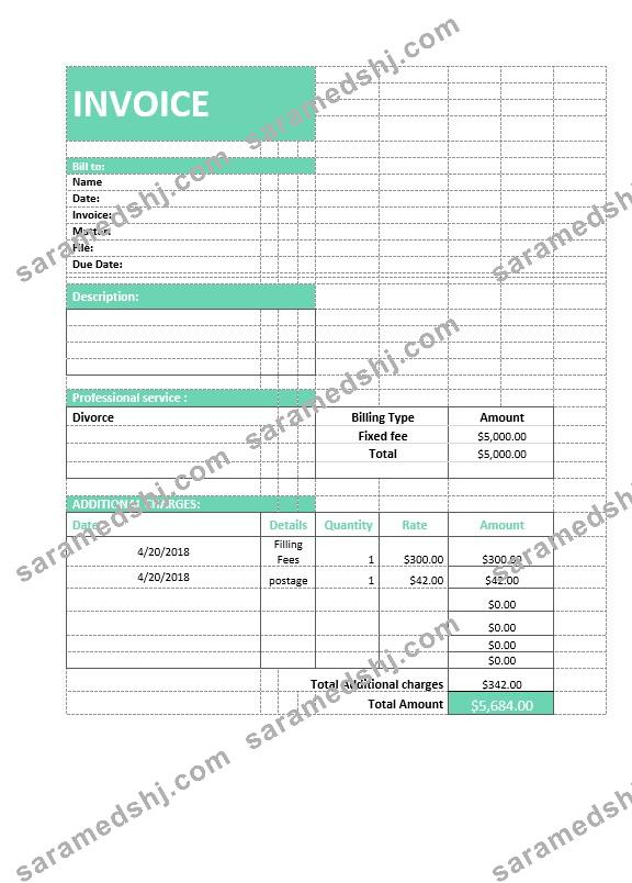 Legal Service Invoice Template